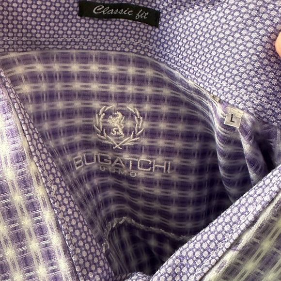 Bugatchi Uomo Black Long Sleeve Men's Dress Shirt Size Large shaped fit - Picture 3 of 5